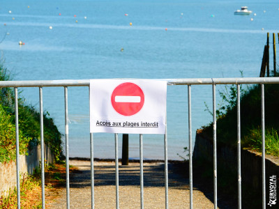 confinement interdiction de plage kervoyal damgan bretagne