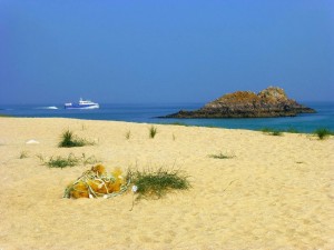 Houat, extrémité de la plage concave