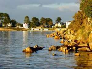 Les cabines de la grande plage de l'île aux moines